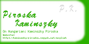 piroska kaminszky business card